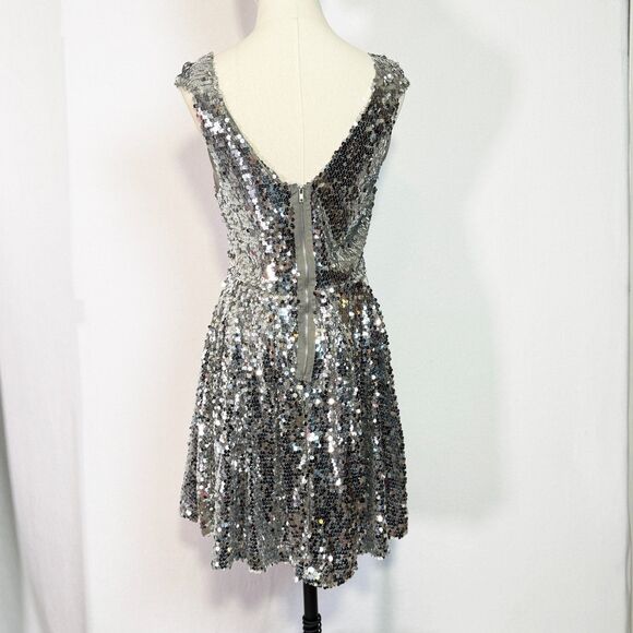Delia's | Silver Sequin Skater Dress | Sz 7 | Junior - Picture 4 of 11